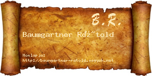 Baumgartner Rátold névjegykártya